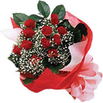  Kırklareli online çiçekçi , çiçek siparişi  KIRMIZI AMBALAJ BUKETINDE 12 ADET GÜL