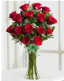 Cam vazo içerisinde 11 kırmızı gül vazosu  Kırklareli ucuz çiçek gönder 