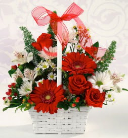 Karışık rengarenk mevsim çiçek sepeti  Kırklareli İnternetten çiçek siparişi 