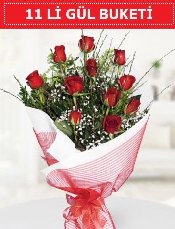 11 adet kırmızı gül buketi Aşk budur  Kırklareli uluslararası çiçek gönderme 