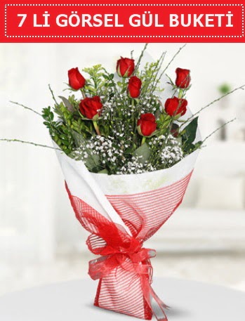 7 adet kırmızı gül buketi Aşk budur  Kırklareli çiçek online çiçek siparişi 