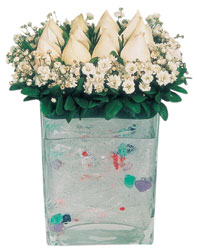  Kırklareli güvenli kaliteli hızlı çiçek  7 adet beyaz gül cam yada mika vazo tanzim