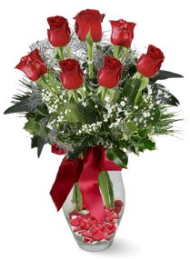 7 adet vazoda gül  Kırklareli online çiçekçi , çiçek siparişi  kirmizi gül