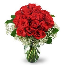 25 adet kırmızı gül cam vazoda  Kırklareli çiçek servisi , çiçekçi adresleri 